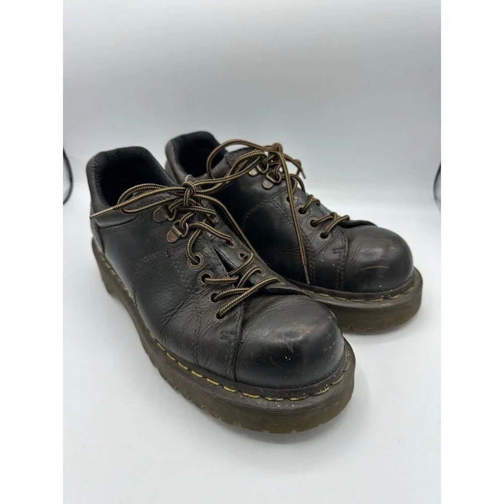 Dr Martens 10940 AW004 Mens 8 Brown Leather Oxford Shoes Y2K Chunky AirWair